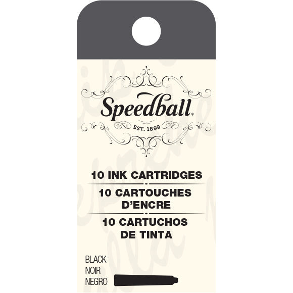 Speedball Fountain Pen Ink Cartridges Black (10pcs)