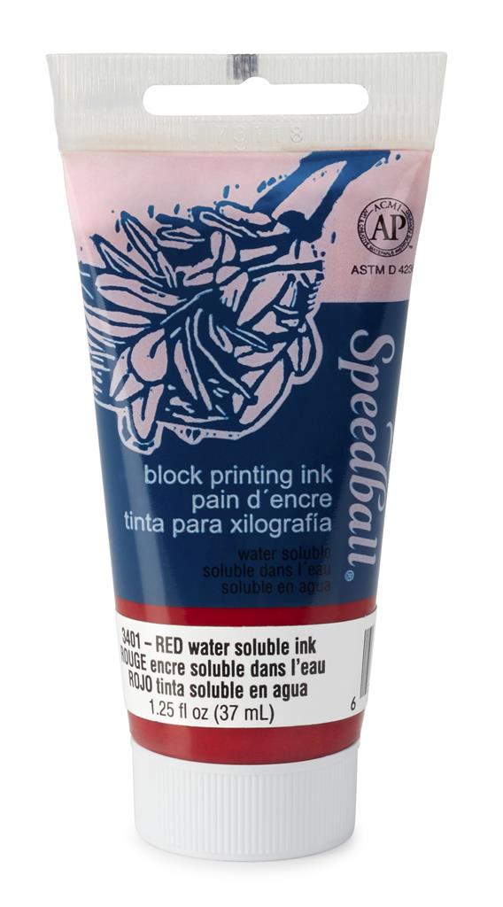 Speedball Water-Soluble Block Printing Ink Red 37ml (3401)