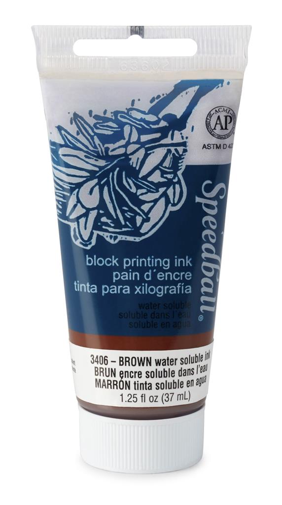 Speedball Water-Soluble Block Printing Ink Brown 37ml (3406)