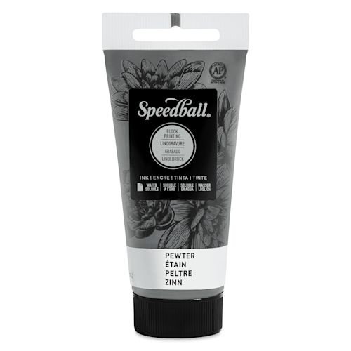 Speedball Water-Soluble Block Printing Ink Pewter 37ml (3415)