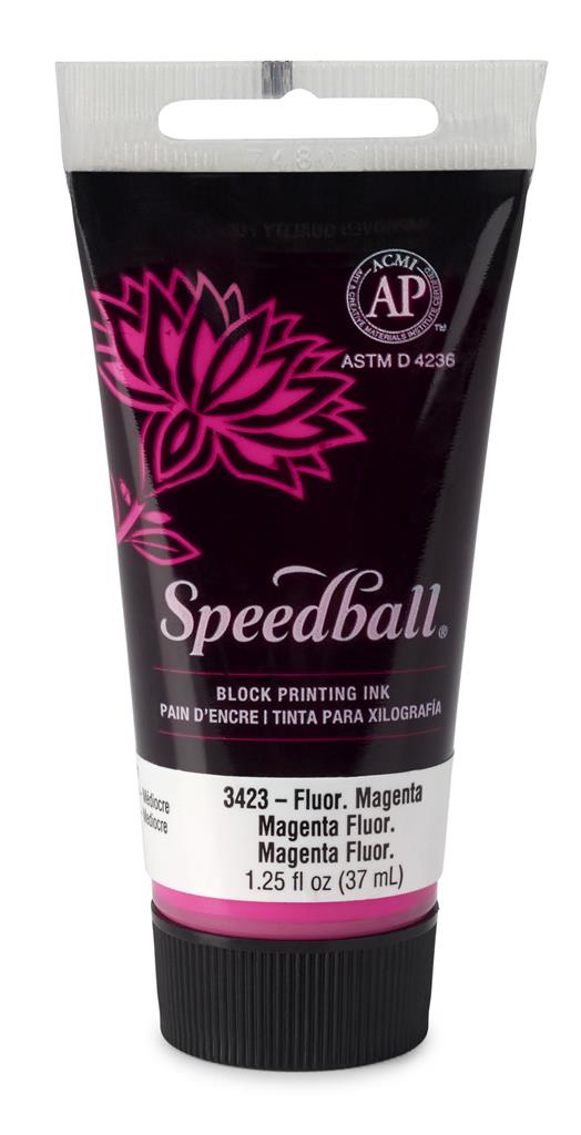 Speedball Water-Soluble Block Printing Ink Fluorescent Magenta 37ml (3423)