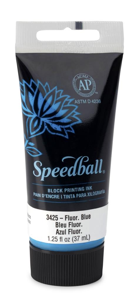 Speedball Water-Soluble Block Printing Ink Fluorescent Blue 37ml (3425)