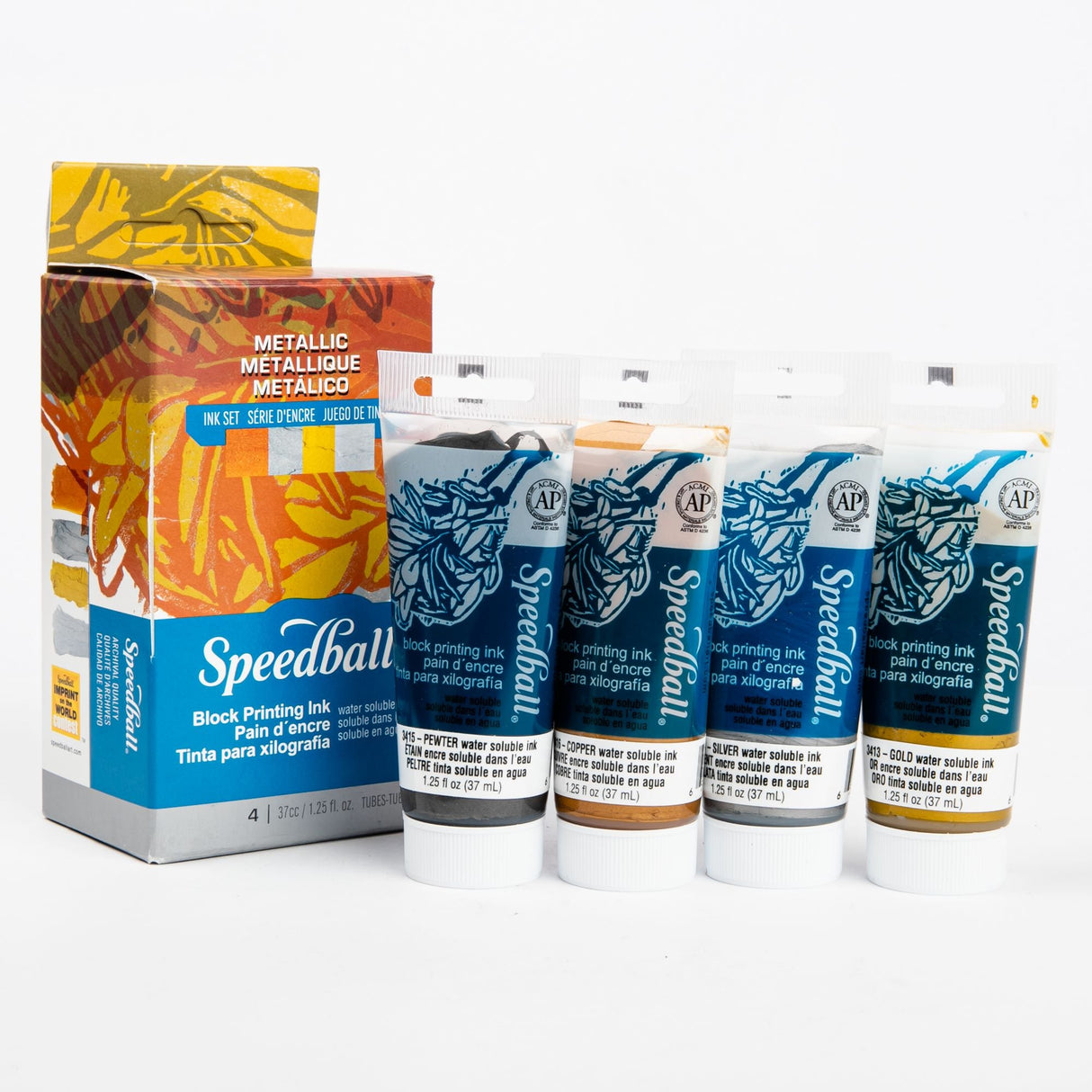 Speedball Block Printing Metallic Ink Set (4pk)