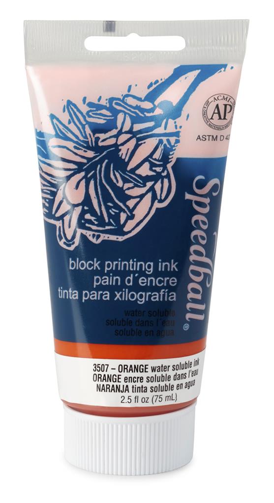 Speedball Water-Soluble Block Printing Ink Orange 75ml (3507)