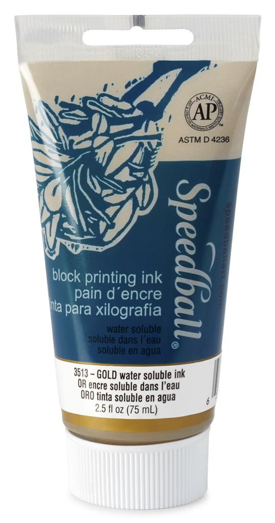 Speedball Water-Soluble Block Printing Ink Gold 75ml (3513)