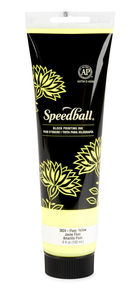 Speedball Water-Soluble Block Printing Ink Fluorescent Yellow 150ml (3624)