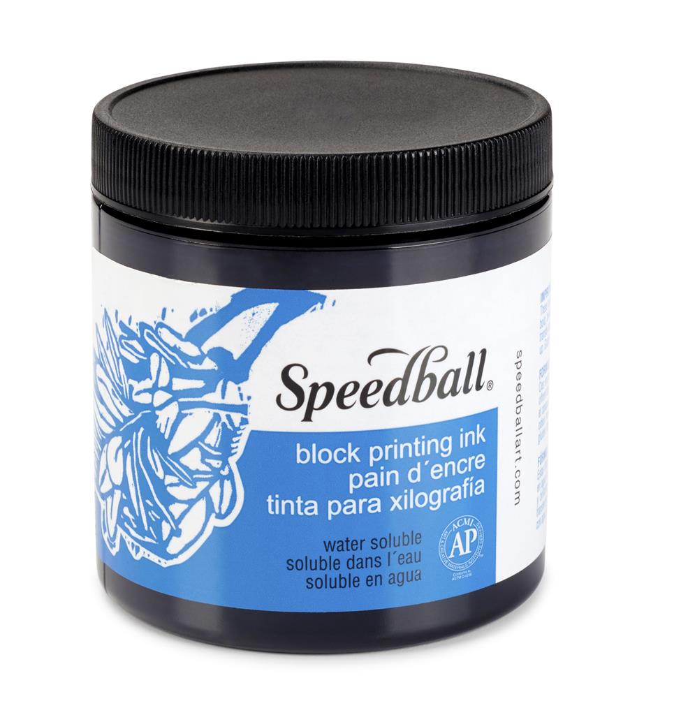 Speedball Water-Soluble Block Printing Ink Black 8oz (3800)