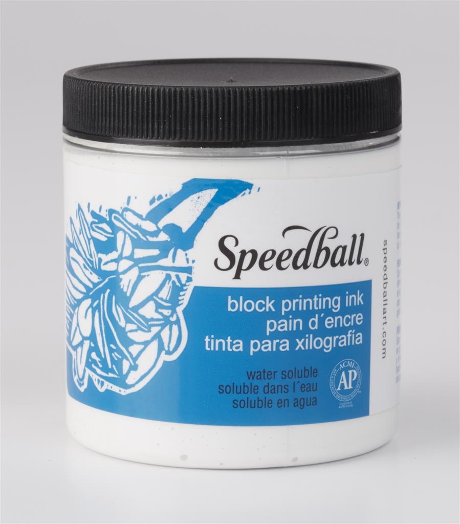 Speedball Water-Soluble Block Printing Ink White 8oz (3803)