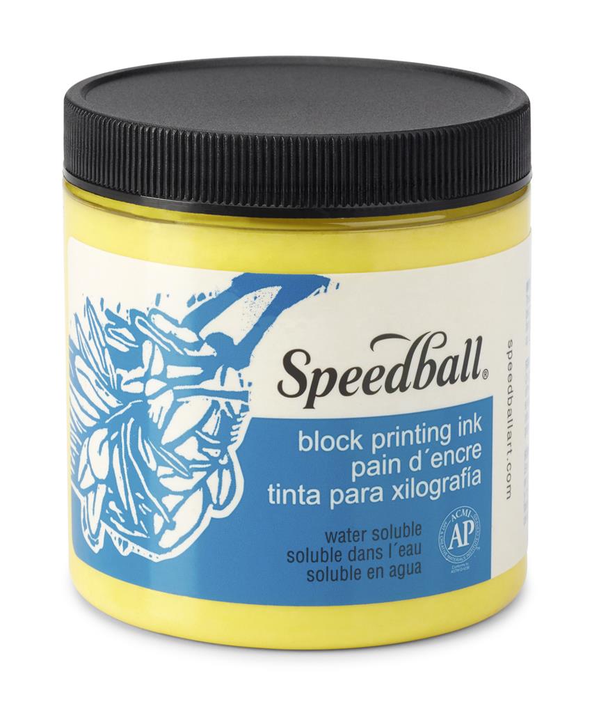 Speedball Water-Soluble Block Printing Ink Yellow 8oz  (3805)