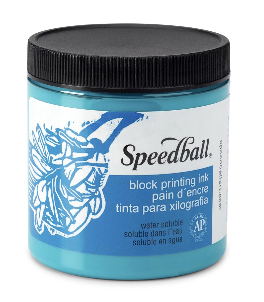 Speedball Water-Soluble Block Printing Ink Turquoise 8oz (3809)