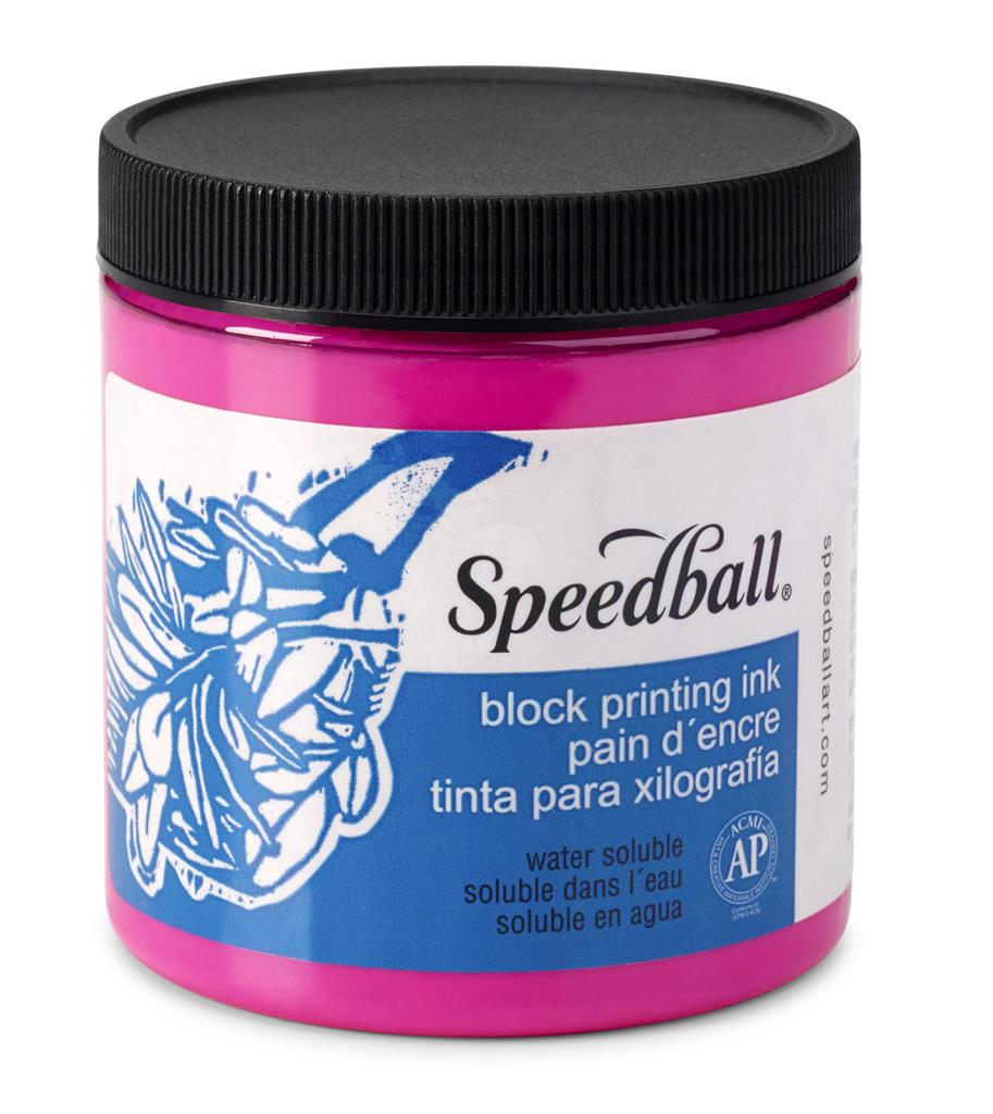 Speedball Water-Soluble Block Printing Ink Magenta 8oz (3810)