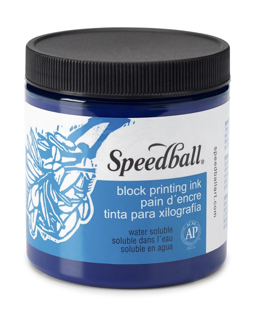 Speedball Water-Soluble Block Printing Ink Process Cyan 8oz (3826)