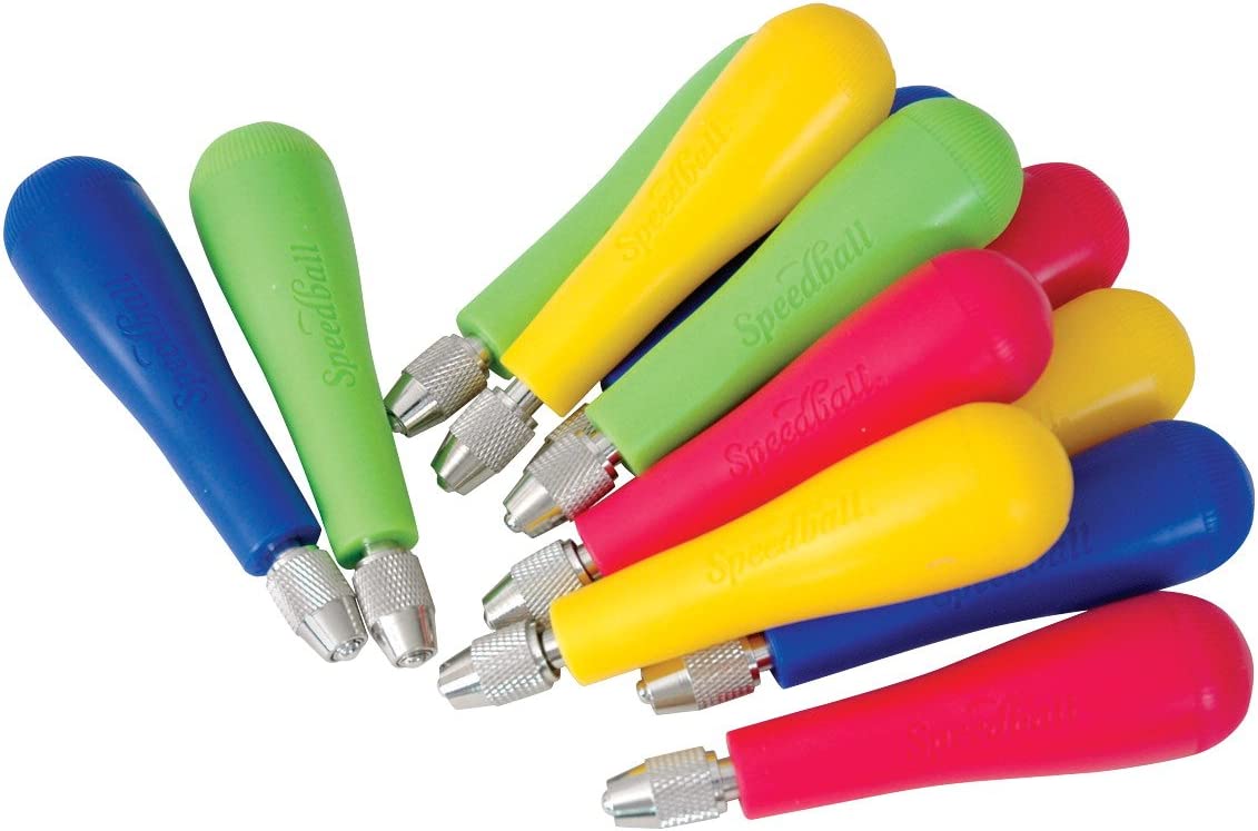 Speedball Lino Cutter Handles Assorted Colours (12pk)