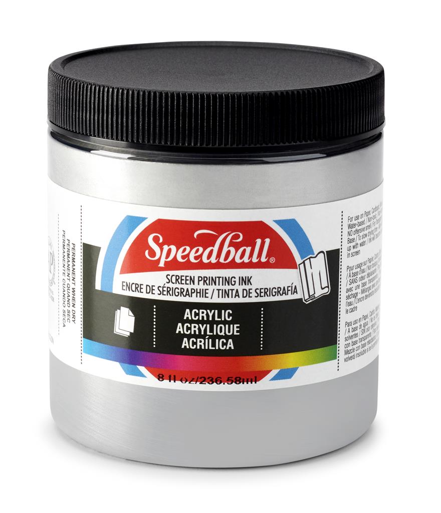 Speedball Acrylic Screen Printing Ink Silver 8oz (4629)