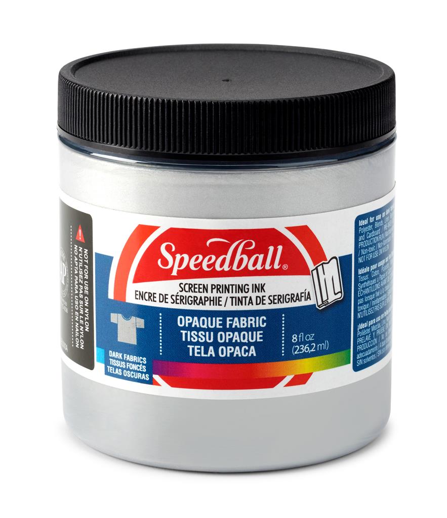 Speedball Opaque Fabric Screen Printing Ink Silver 8oz (4807)