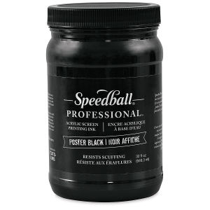 Speedball Professional Acrylic Screen Printing Ink Poster Black 32oz (4920)