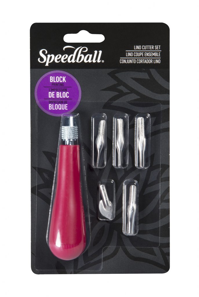 Speedball Lino Cutter Assortment with Handle (Cutters #1 #2 #3 #5 #6) Carded