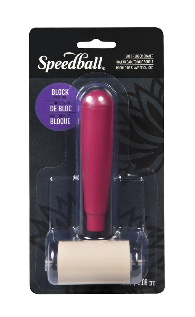 Speedball Soft Rubber Brayer Ink Roller 2.0" Heavy Duty Steel Frame Plastic Core Carded