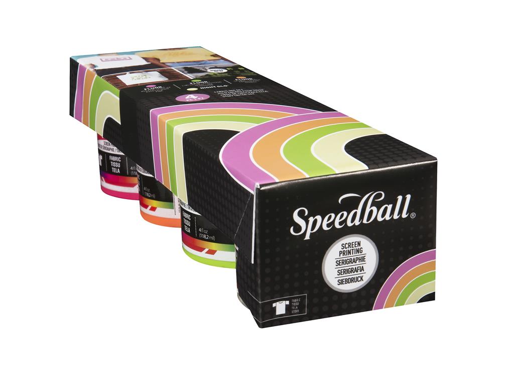 Speedball Glo n' Dark & Fluorescent Screen Printing 4 Ink Set