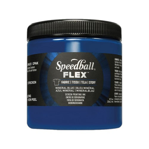 Speedball Flex Screen Printing Fabric Ink Mineral Blue 8oz (5205)