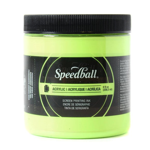 Speedball Acrylic Screen Printing Ink Fluorescent Lime Green 8oz (6213)