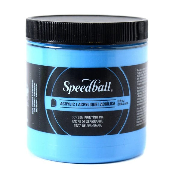 Speedball Acrylic Screen Printing Ink Fluorescent Blue 8oz (6218)