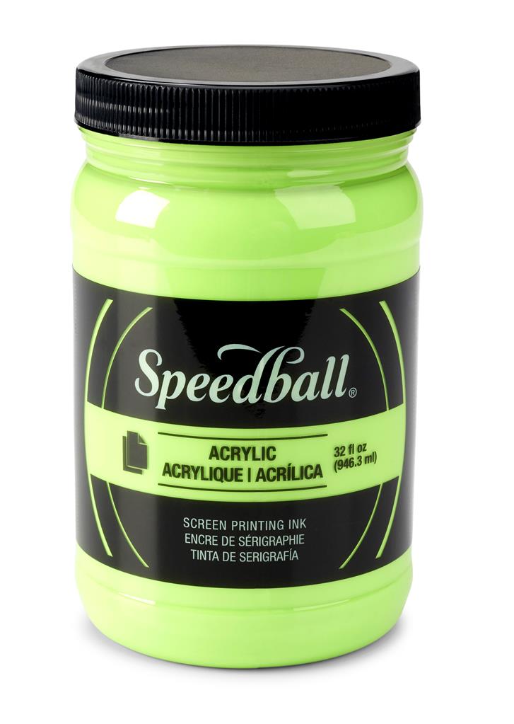 Speedball Acrylic Screen Printing Ink Fluorescent Lime Green 32oz (6413)