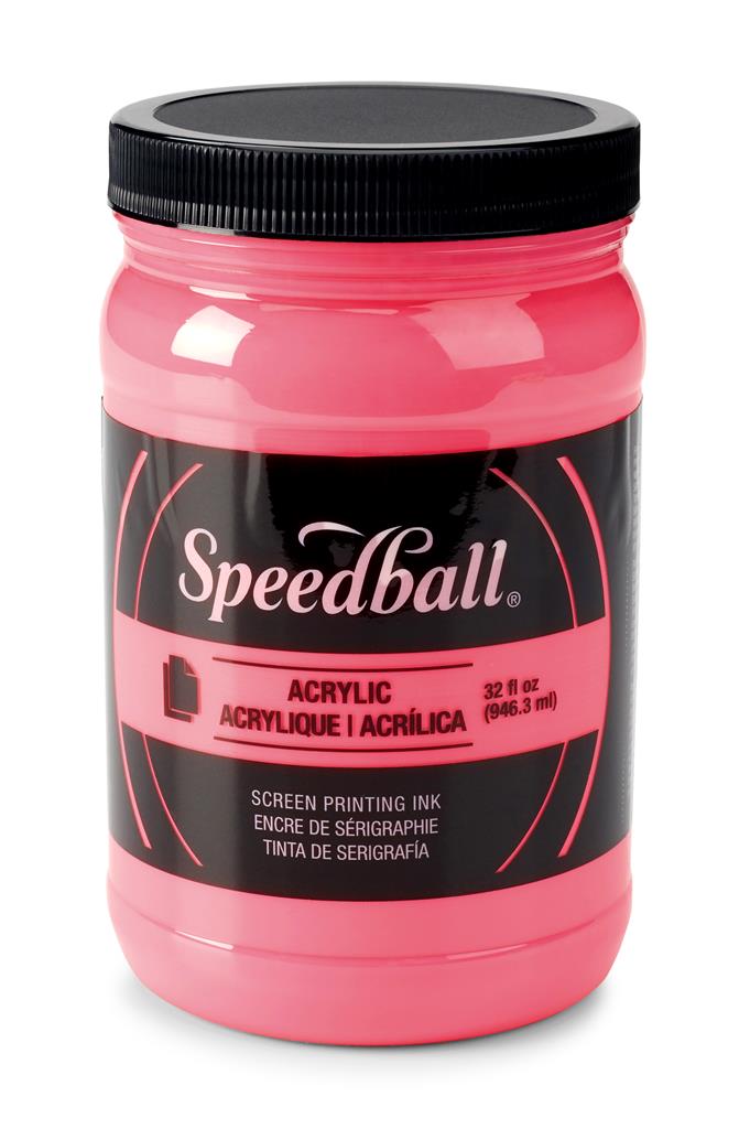 Speedball Acrylic Screen Printing Ink Fluorescent  Hot Pink 32oz (6414)