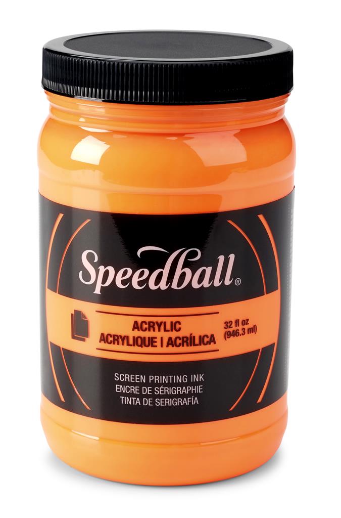 Speedball Acrylic Screen Printing Ink Fluorescent Orange 32oz (6415)