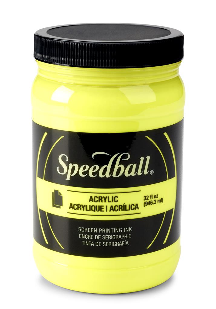 Speedball Acrylic Screen Printing Ink Fluorescent Yellow 32oz (6417)