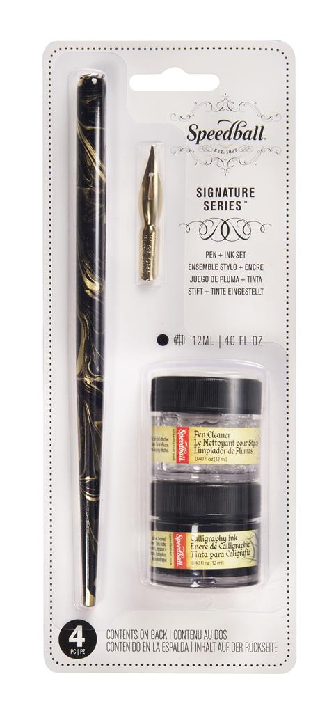 Speedball Signature Series Pen with Black Ink & Cleaner