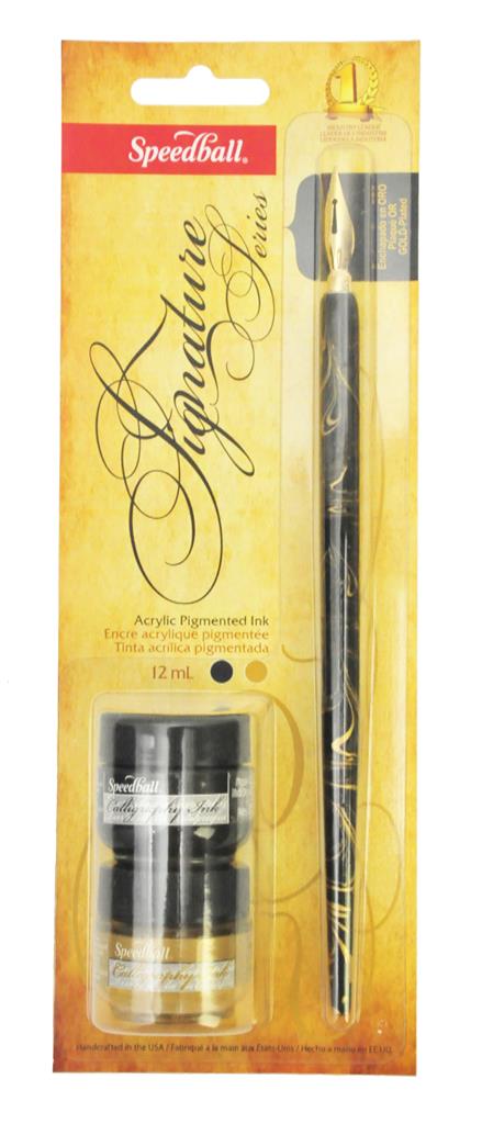 Speedball Signature Series Pen with Gold & Black Ink