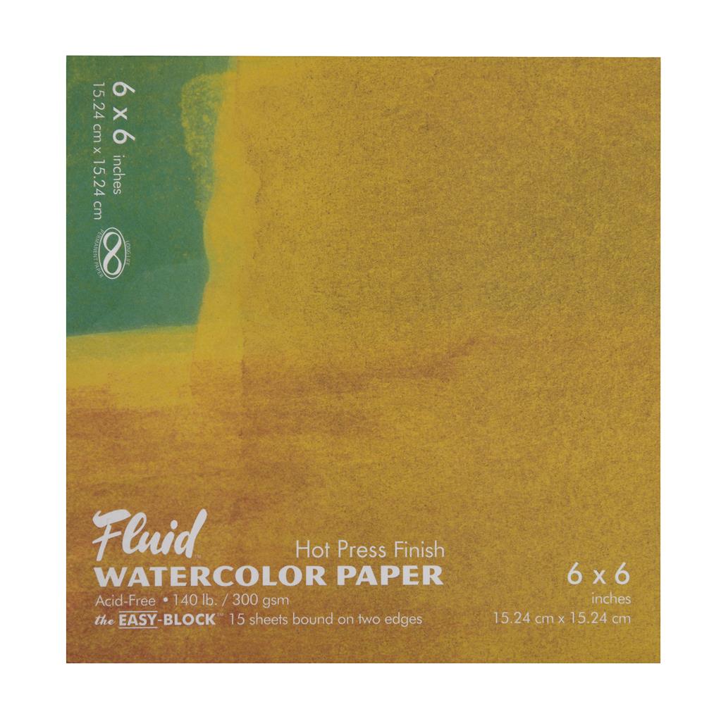 Speedball Fluid Hot Press 6" x 6" 300gsm Watercolour Block (15shts)