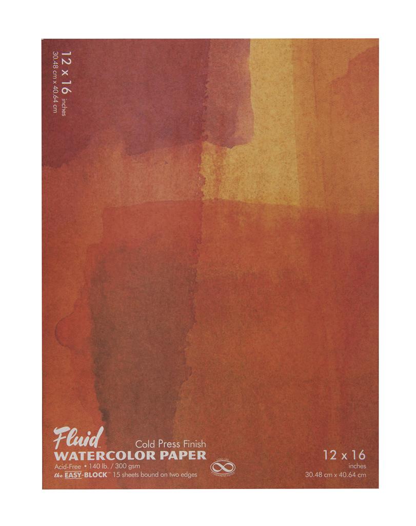 Speedball Fluid Cold Press 12" x 16" 300gsm Watercolour Block (15shts)