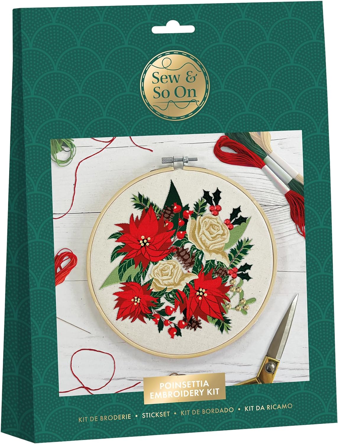 Sew & So On Embroidery Kit - Poinsettias