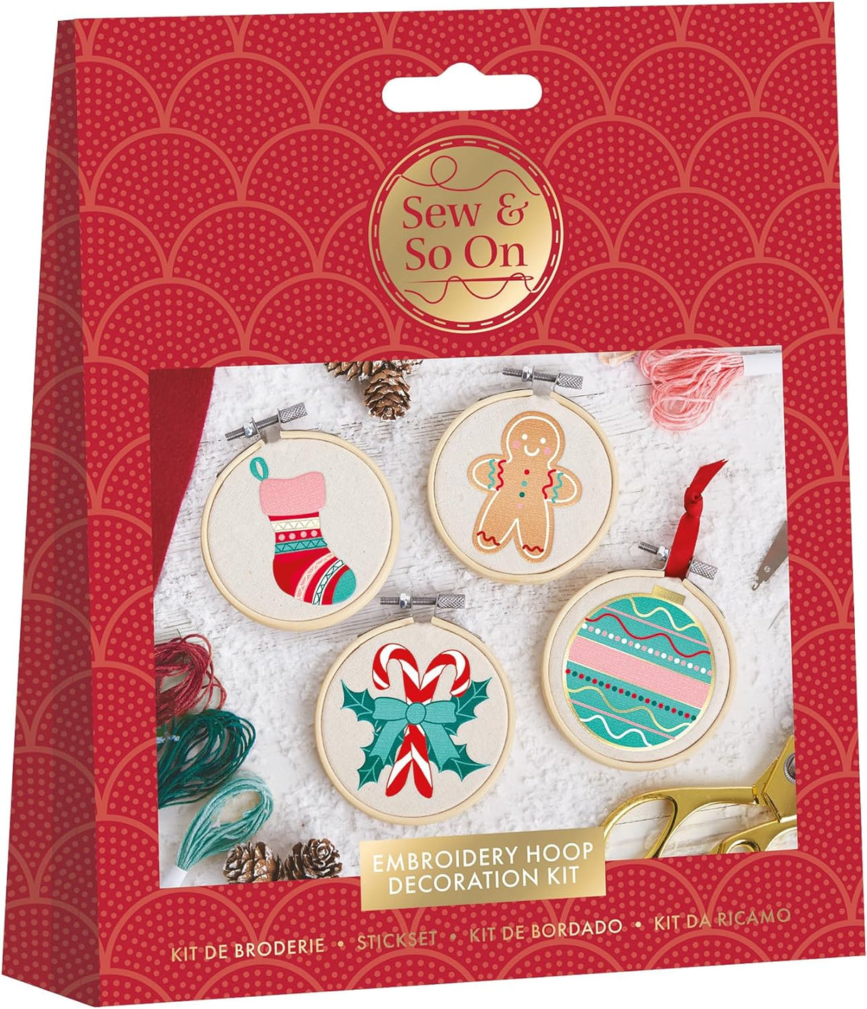 Sew & So On Embroidery Hoop Decorations - Deck the Halls