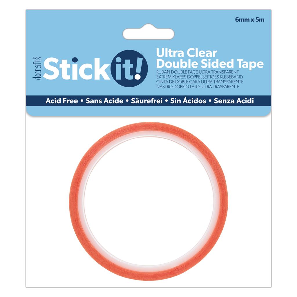 Stick It! Ultra Clear Double Sided Adhesive Tape 6mm (5m Roll)