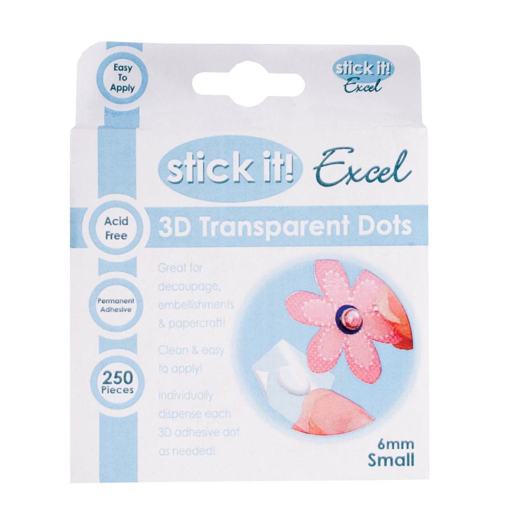 Stick It! 3D Transparent Glue Dots 6mm (250pc)