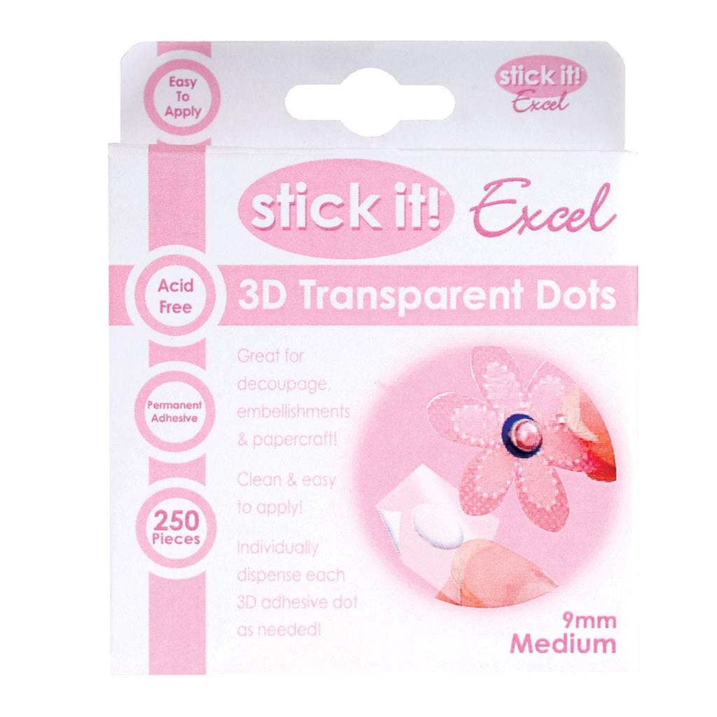 Stick It! 3D Transparent Glue Dots 9mm (250pc)