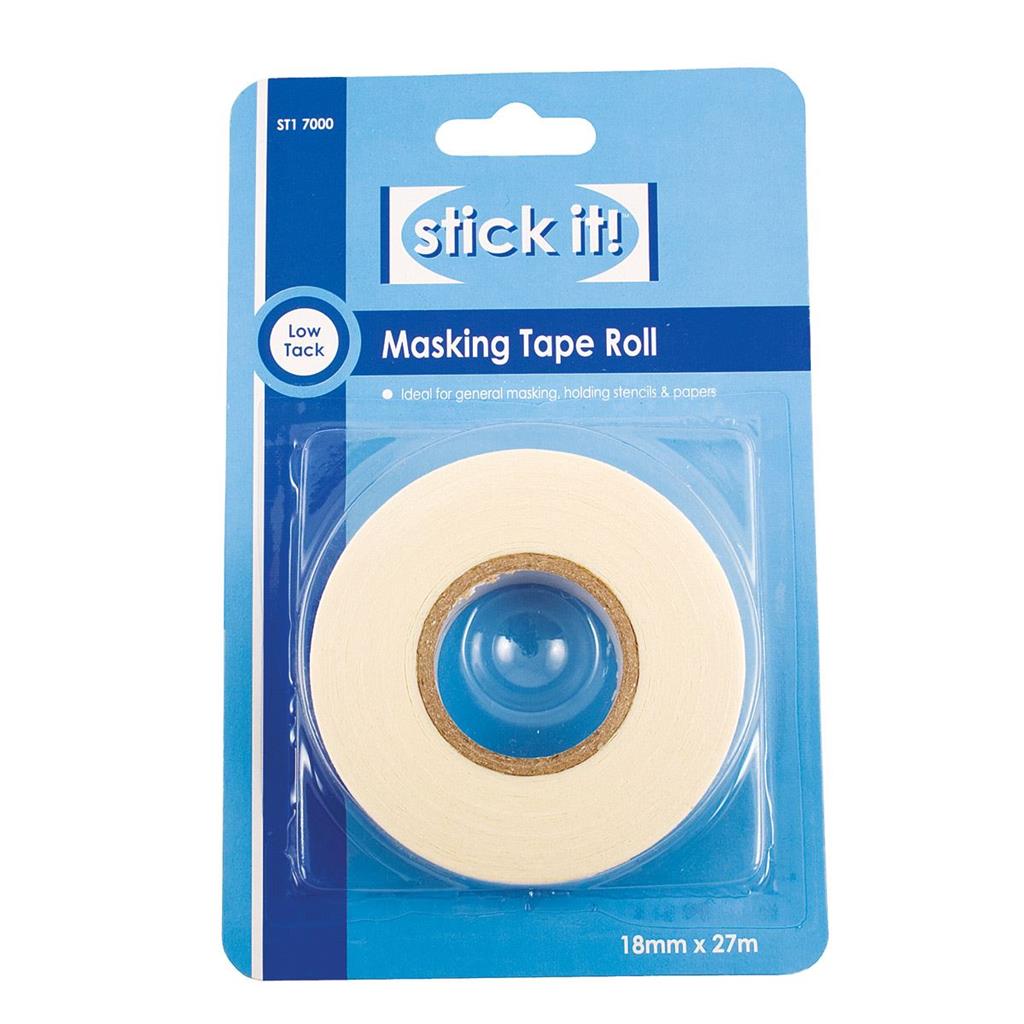 Stick It! Low Tack Masking Tape 18mm (27m Roll)