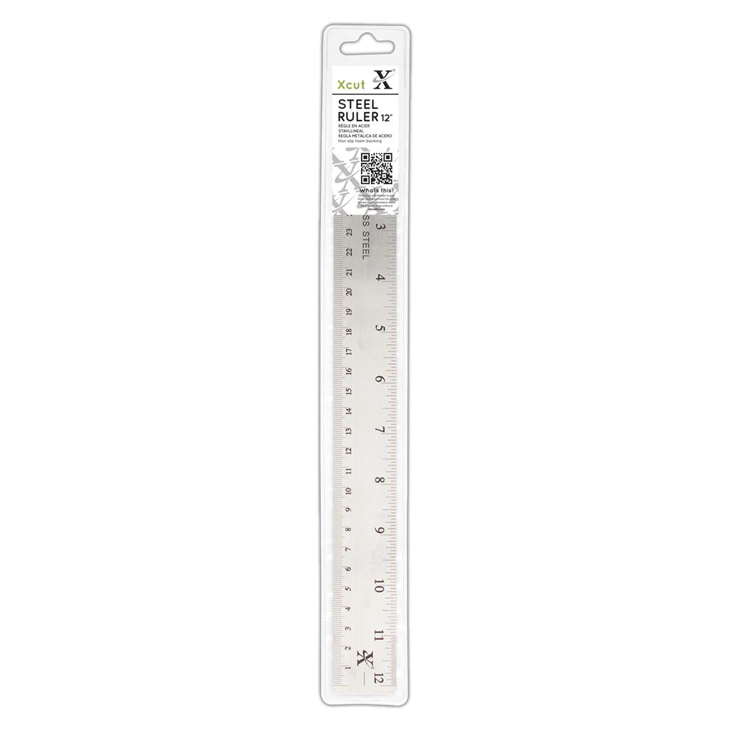 Xcut 12" Steel Ruler (Non-slip back)