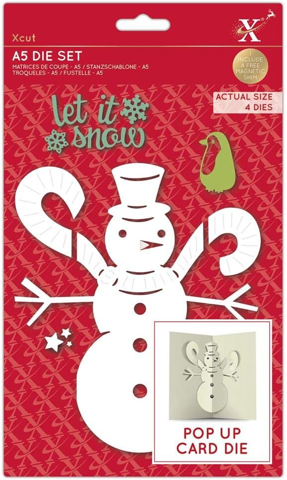 Xcut A5 Dies - Pop Up Card - Snowman