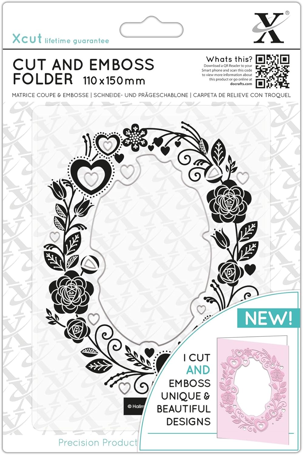 Xcut Cut & Emboss Folder 110mm x 150mm - Rose Border