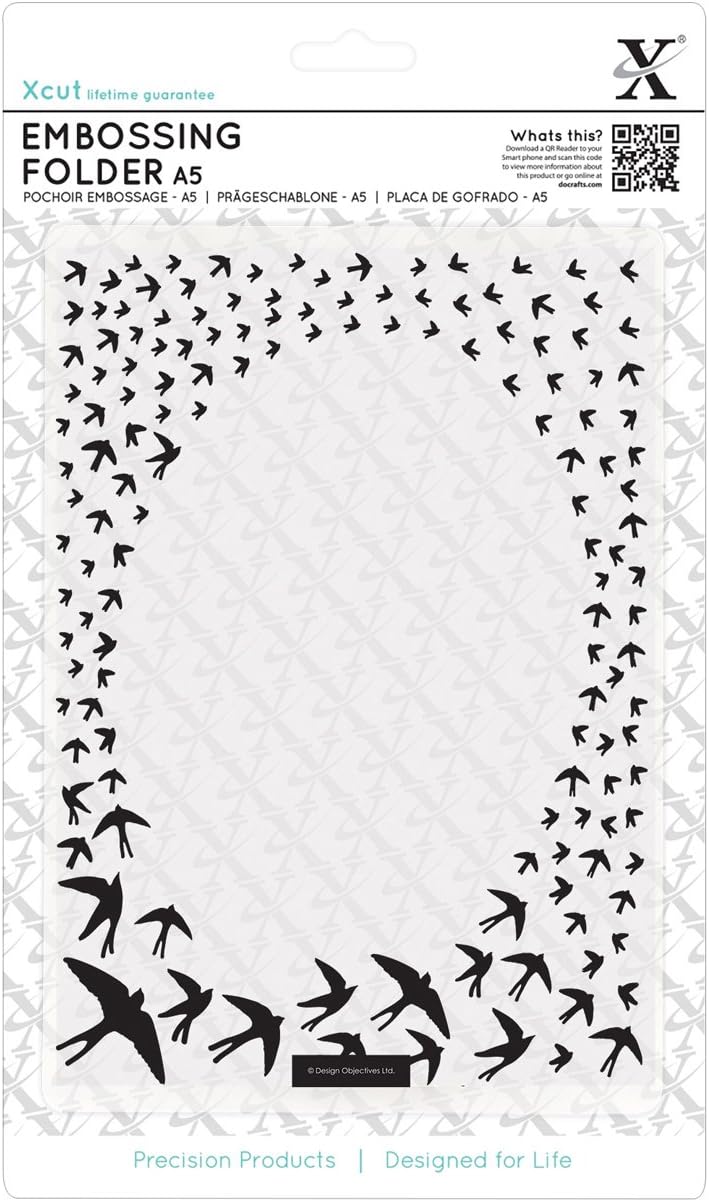 Xcut A5 Embossing Folder - Swallow Frame